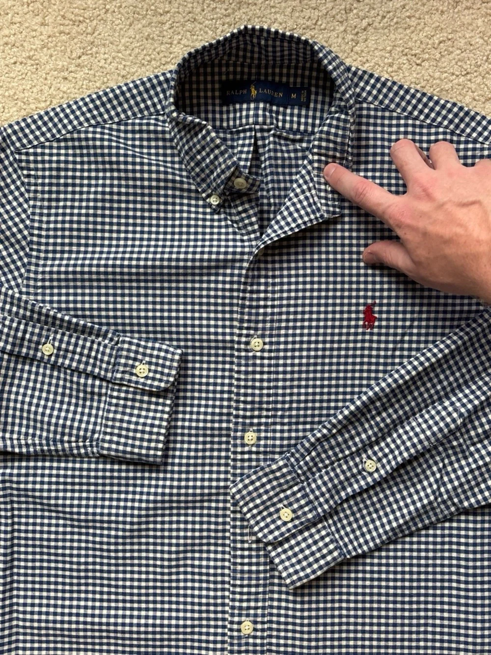 Polo by Ralph Lauren Navy & White Gingham Button-Down Shirt